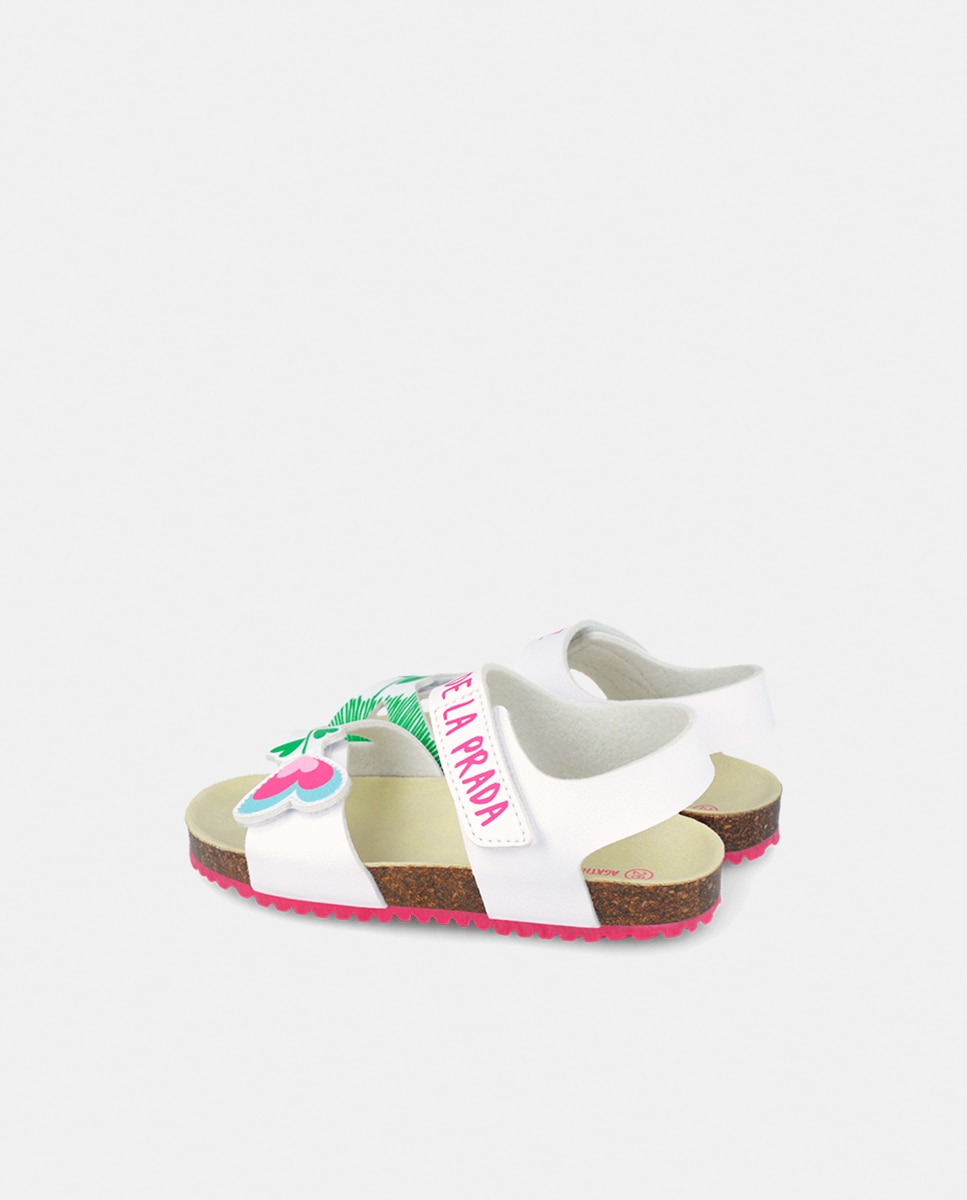 Sandália tipo bio infantis com fecho velcro Agatha Ruiz de la Prada Branco-3