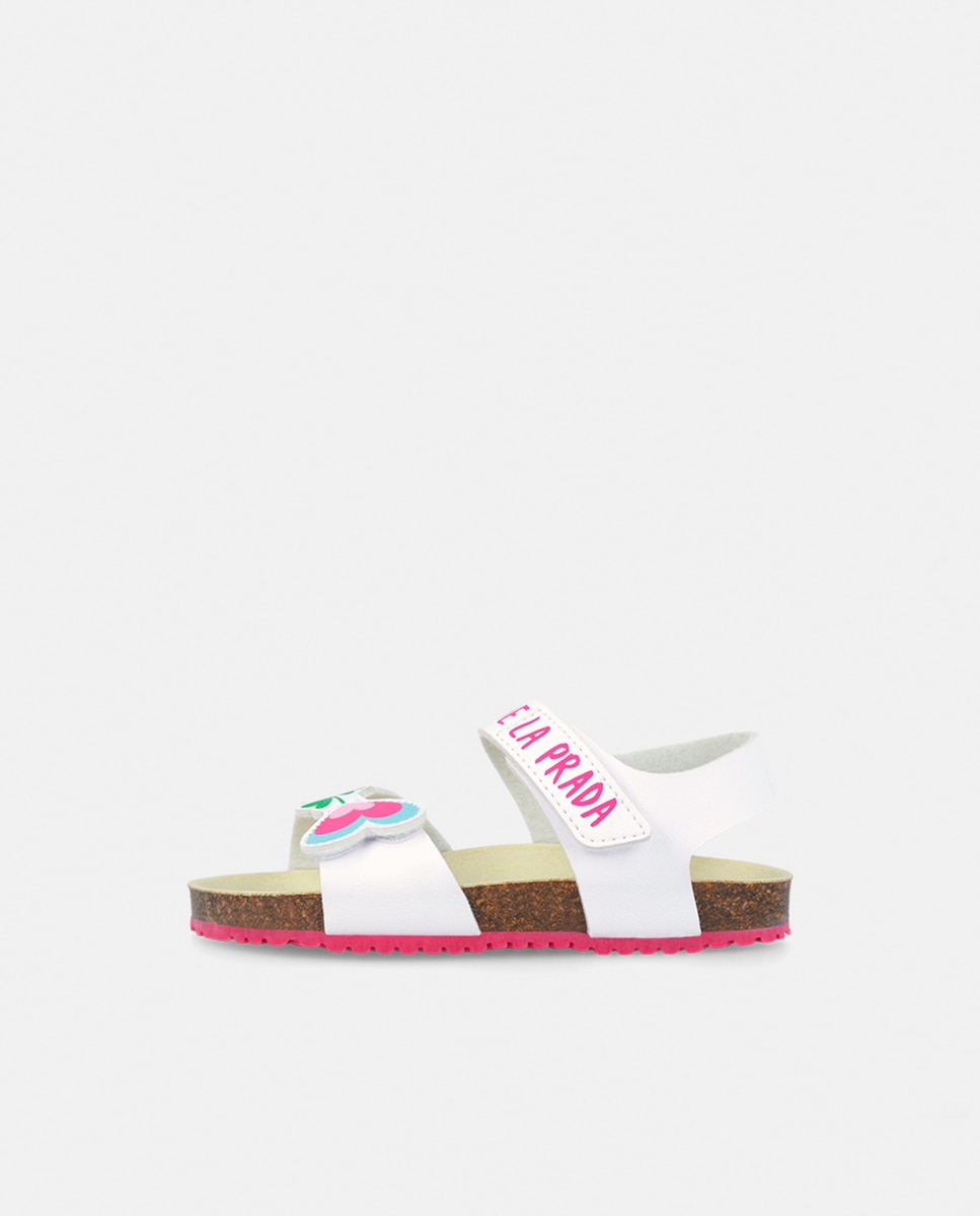 Sandália tipo bio infantis com fecho velcro Agatha Ruiz de la Prada Branco-5