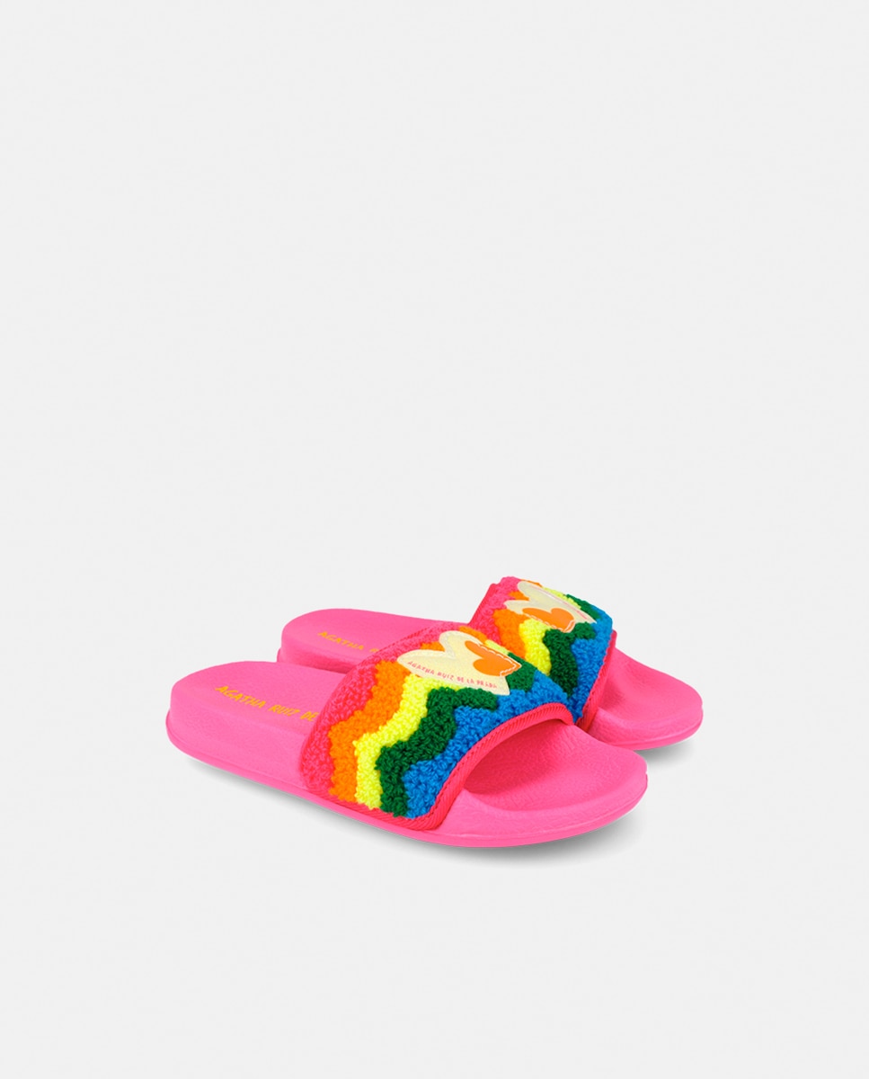 Chinelos de Praia com Adorno de Tecido na Pala Agatha Ruiz de la Prada Fúcsia-2