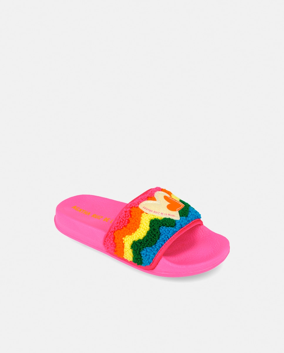Chinelos de Praia com Adorno de Tecido na Pala Agatha Ruiz de la Prada Fúcsia-4