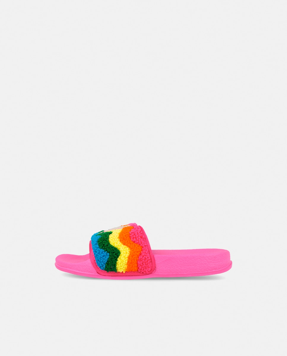 Chinelos de Praia com Adorno de Tecido na Pala Agatha Ruiz de la Prada Fúcsia-5
