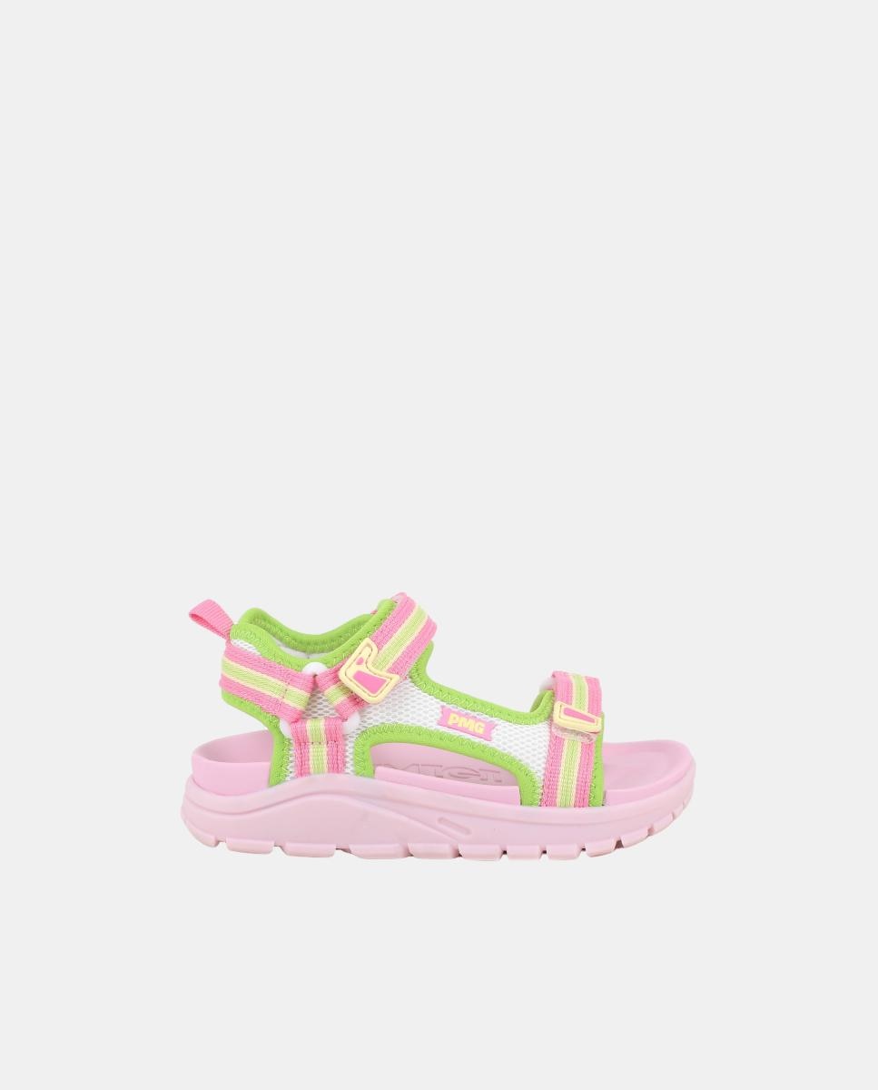 Imagem 0 de Sandálias em Tecido com Velcro Duplo - Rosa