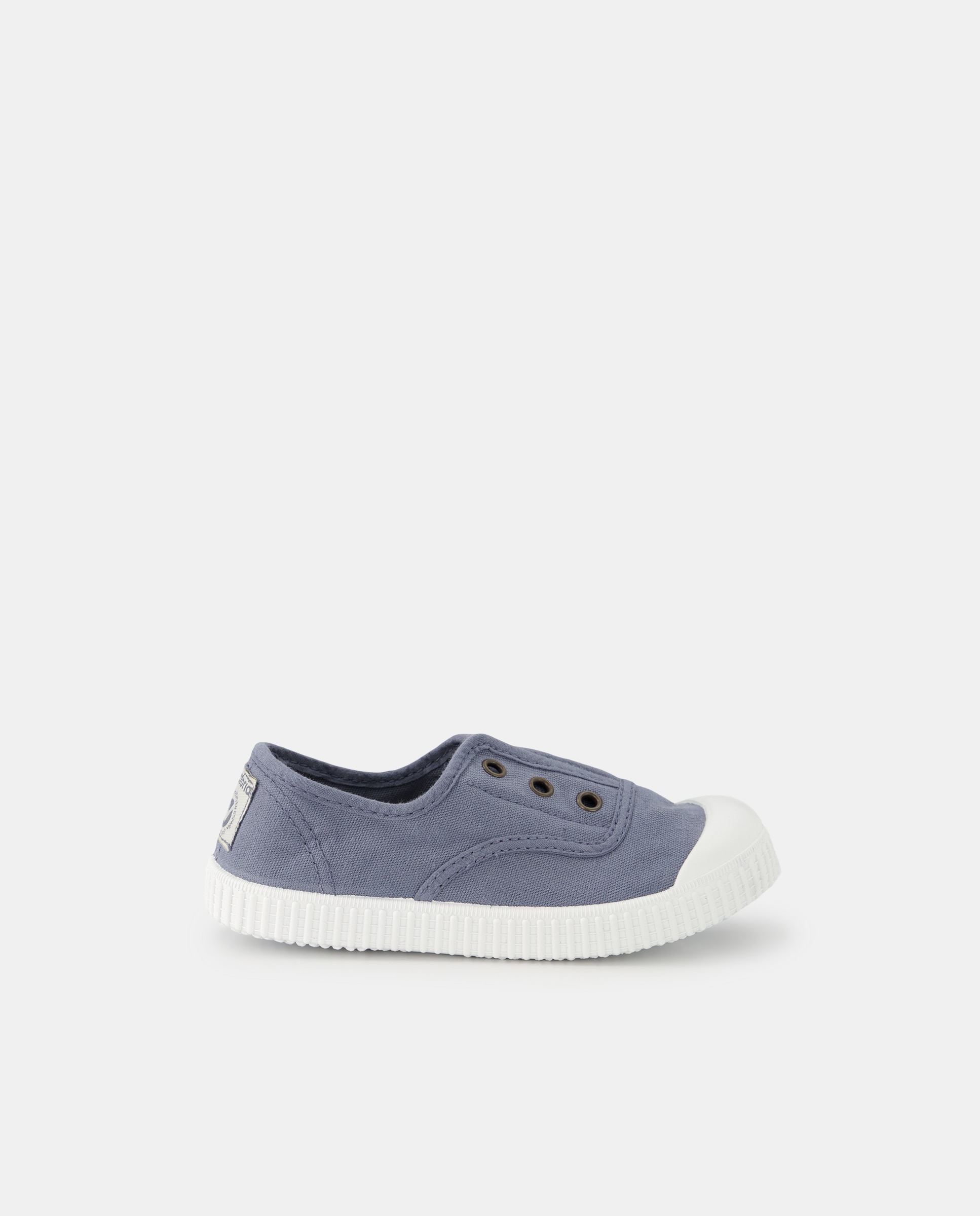 Zapatillas de bebés tipo casco bajas en lona con elástico - Victoria - Azul Azul-1