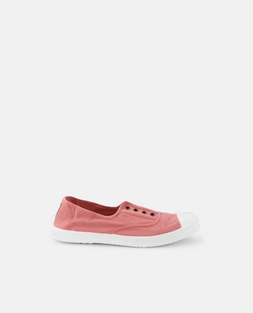 Zapatillas de lona de niña Victoria en rosa con elásticos