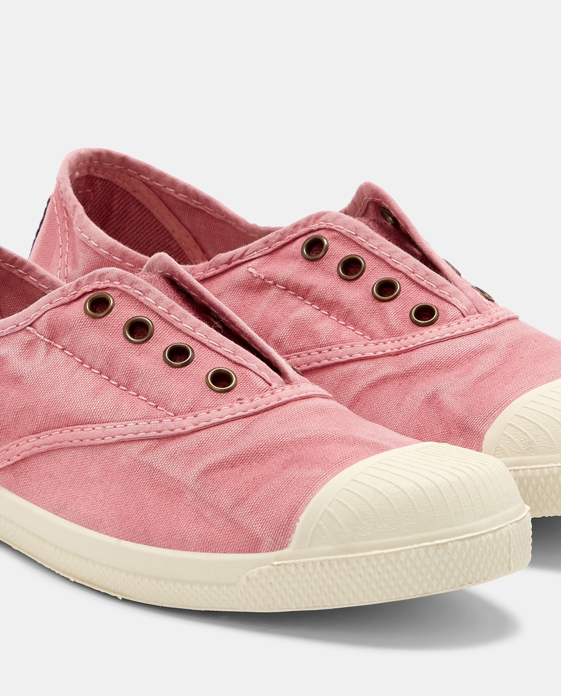 Sapatilhas de Criança com Fecho Elástico sem Atacadores em Lona - Rosa Natural World Rosa-5