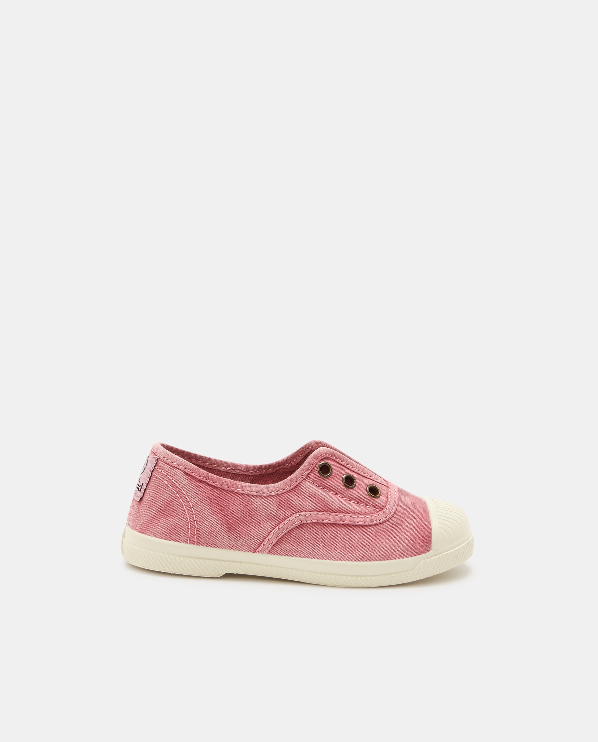Sapatilhas de Criança com Fecho Elástico sem Atacadores em Lona - Rosa Natural World Rosa-1