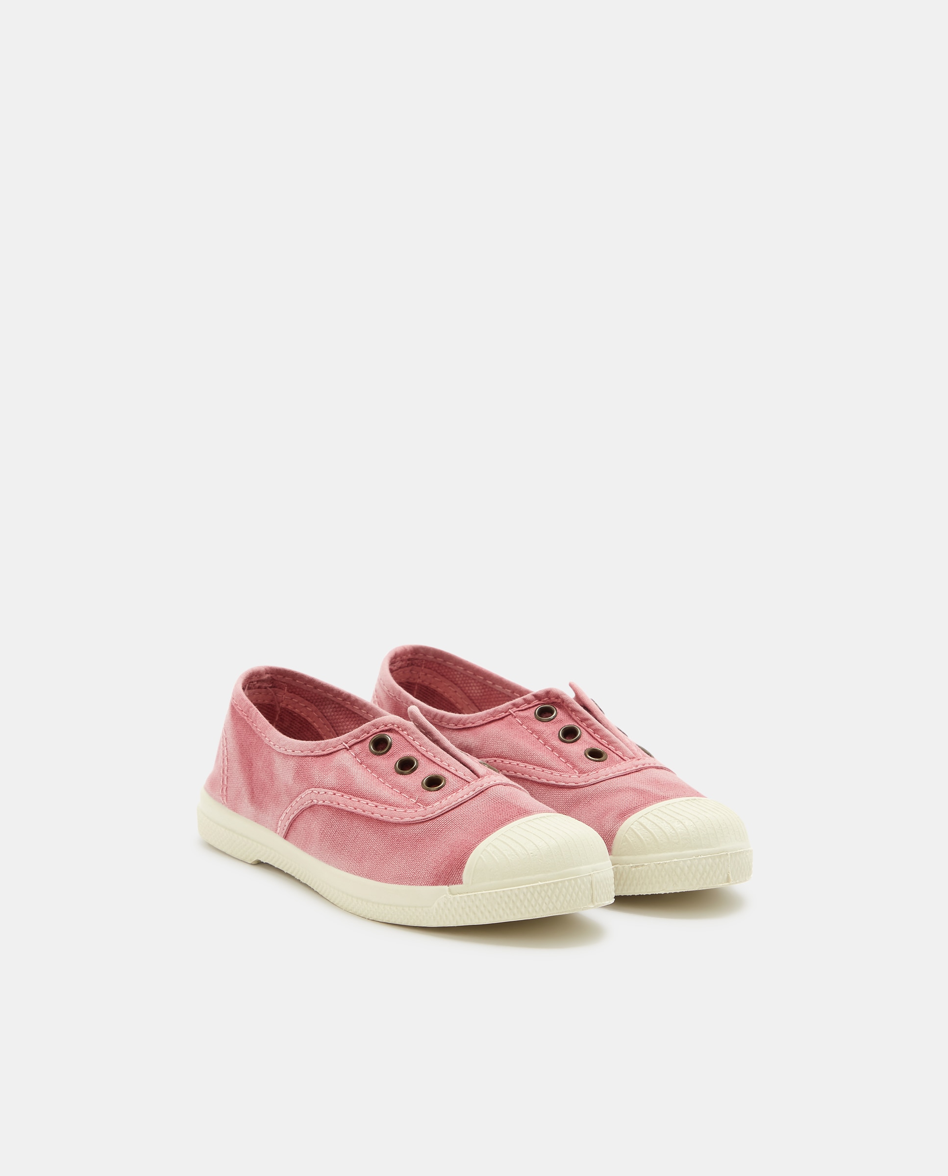 Sapatilhas de Criança com Fecho Elástico sem Atacadores em Lona - Rosa Natural World Rosa-2