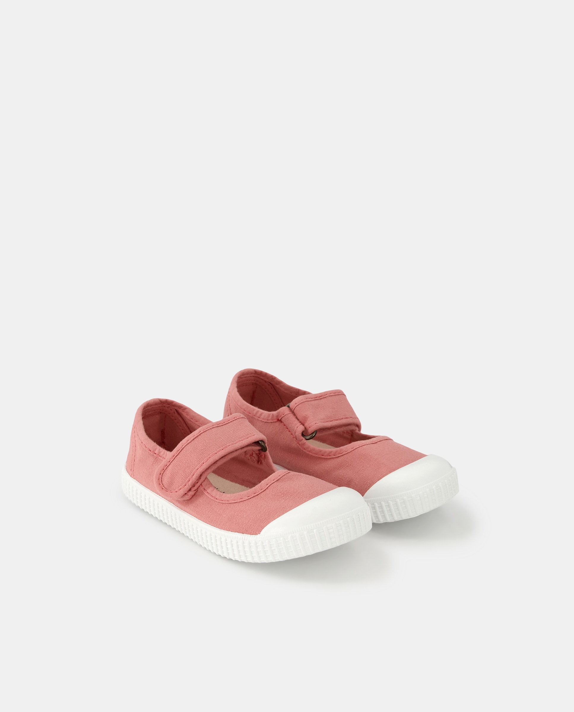 Sapatos de Presilha de Bebé com Fecho Aderente e em Lona Victoria Rosa-2
