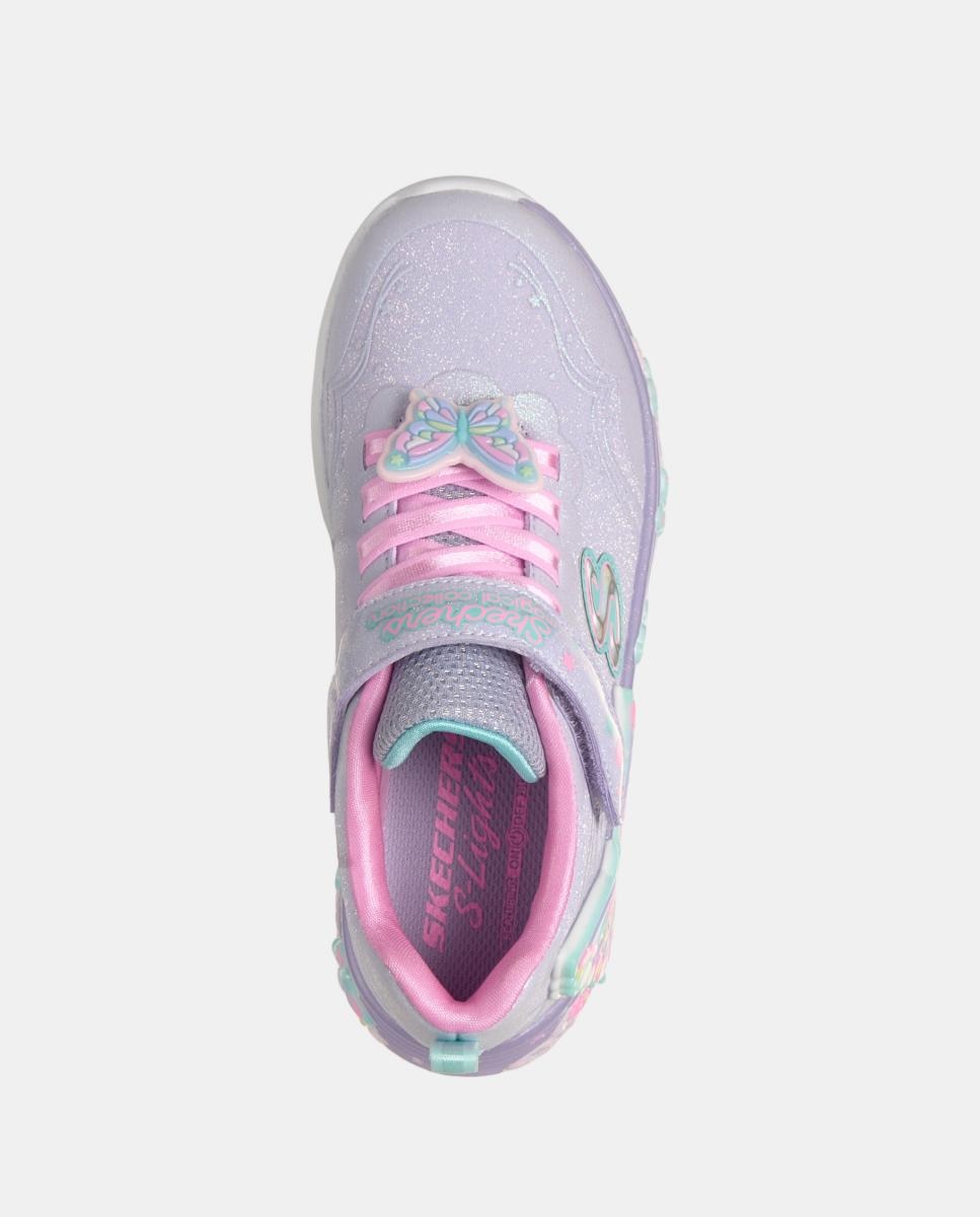 Sapatilhas de Luzes com Desenho de Borboleta Skechers Lilás-2
