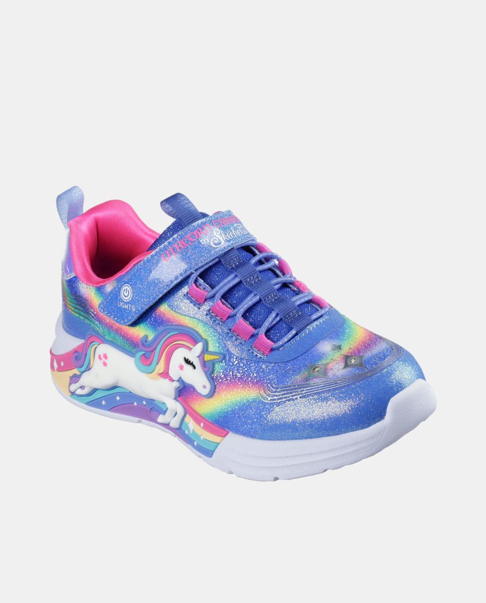 Sapatilhas com Luzes e Desenho de Unicórnio Skechers Azul-marinho-3