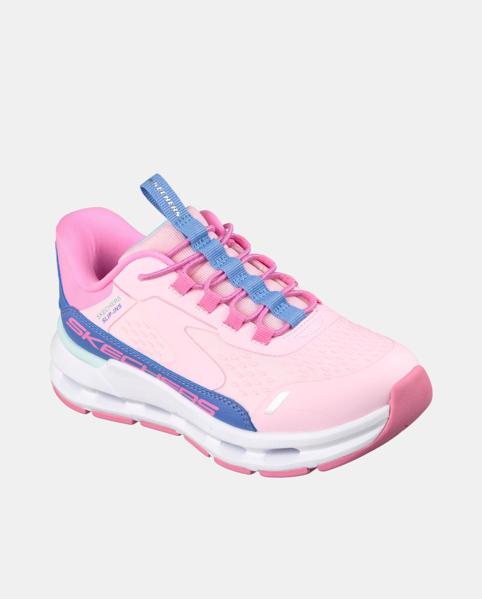 Deportivo con tech Glide step y ajuste de velcro - Skechers - Blanco / Negro Rosa-3