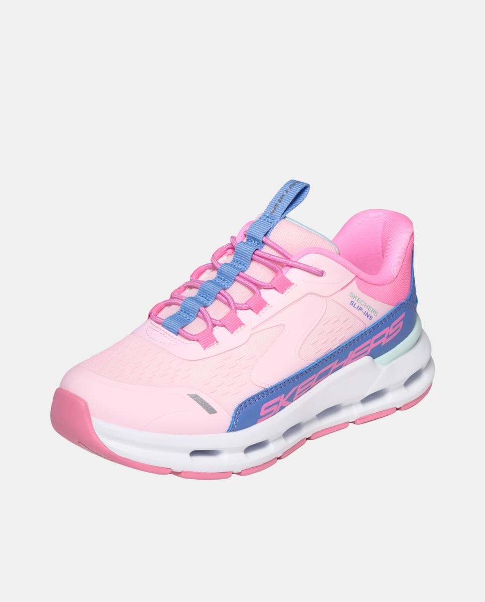 Deportivo con tech Glide step y ajuste de velcro - Skechers - Blanco / Negro Rosa-4