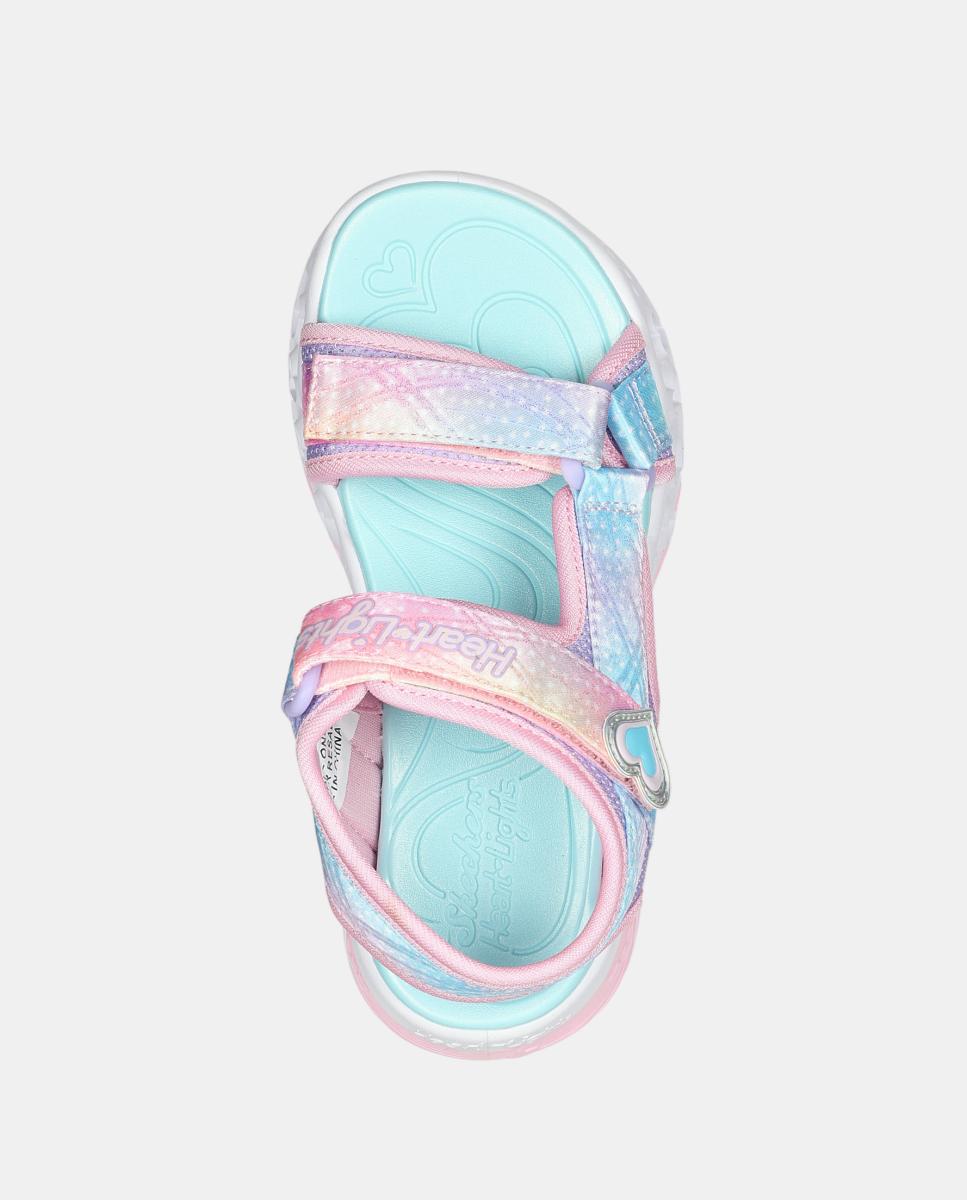 Sandálias com Luzes e Desenho de Corações Skechers Rosa-pálido-2