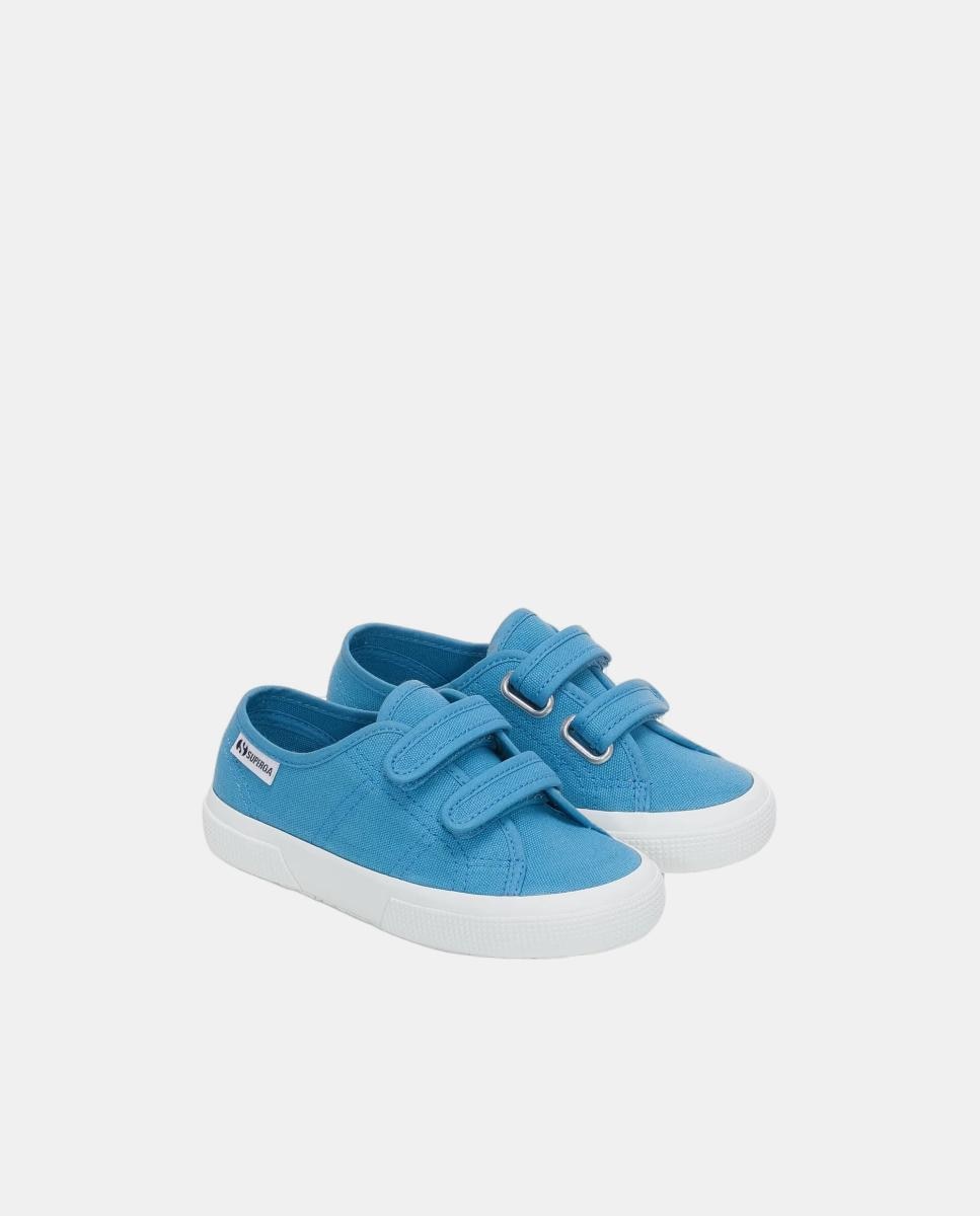 Sapatilhas de Lona Básicas com Velcros Azulão-2