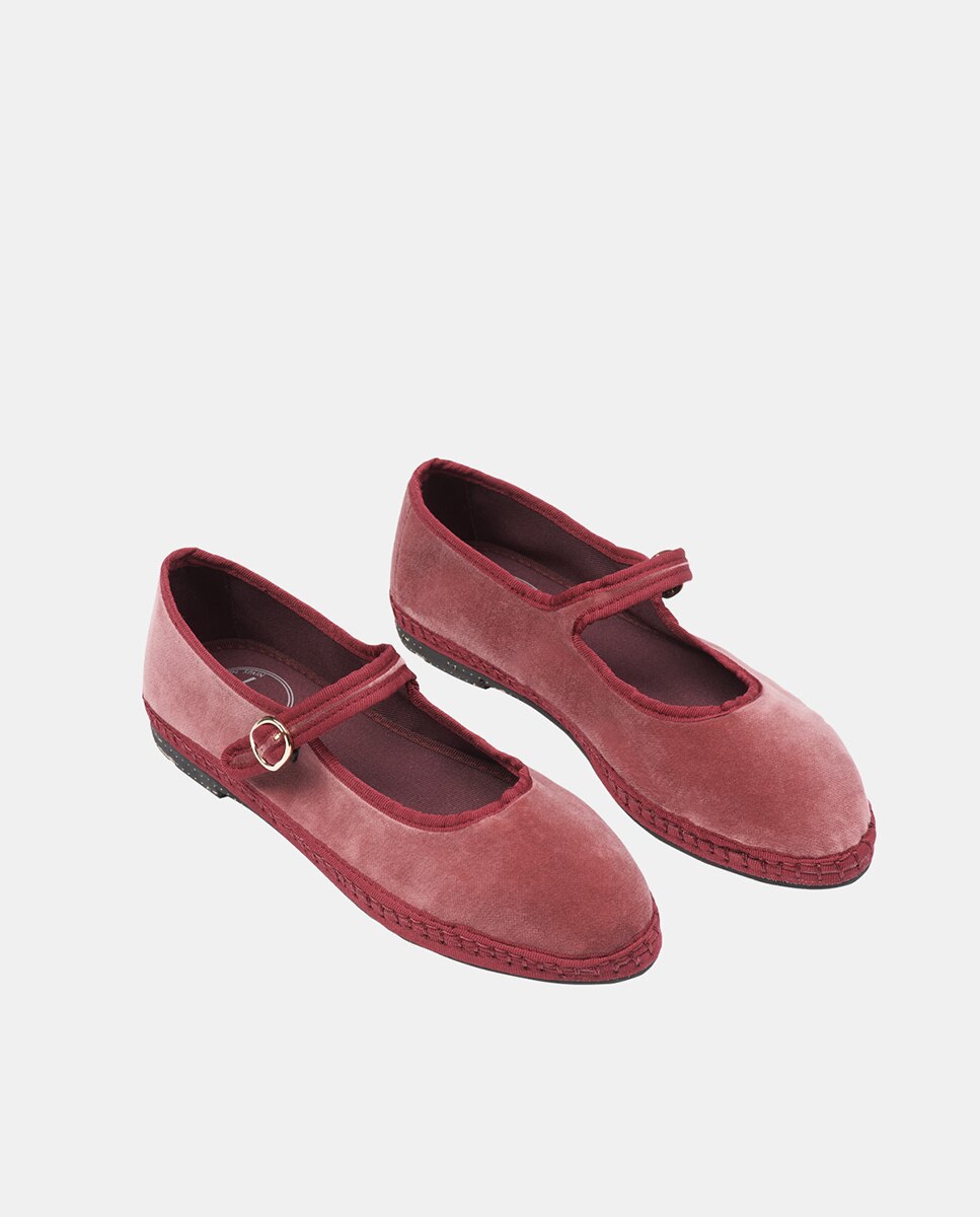 Sapatos de Presilha em Veludo Flabelus Rosa Blush-3
