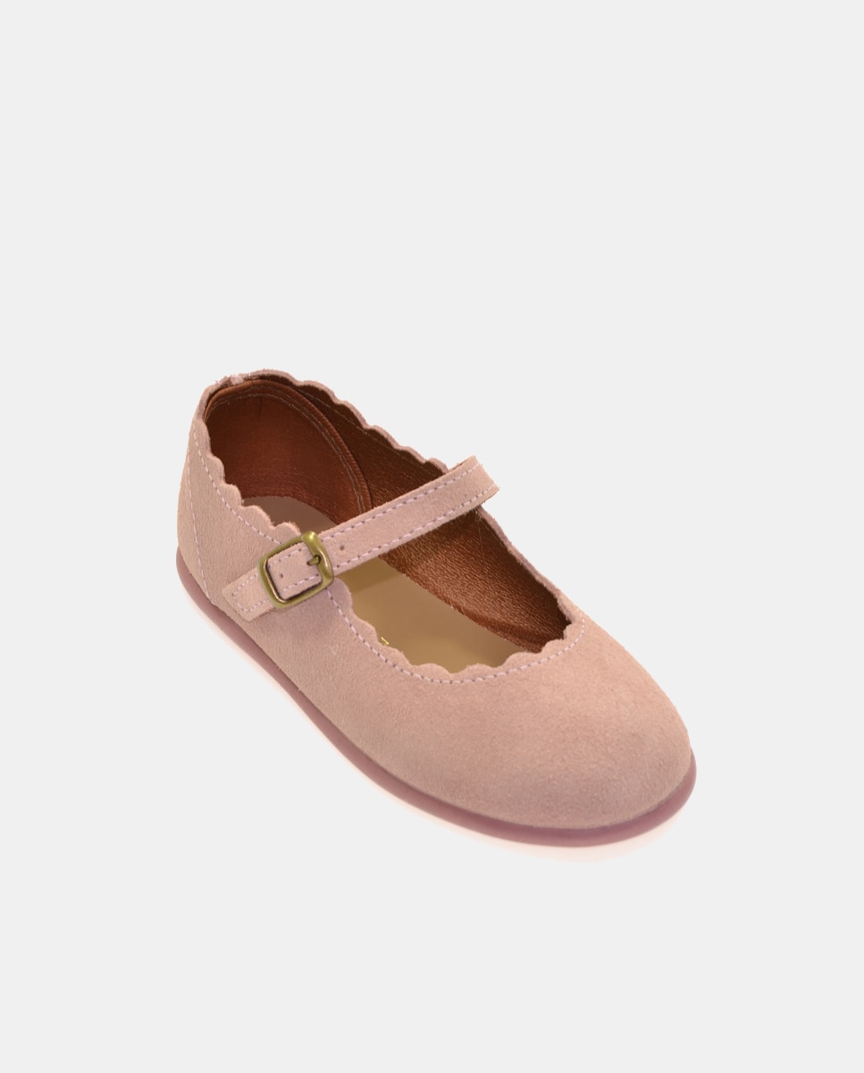 Sapatos de Presilha em Croute com Onda Rosa Nude-1