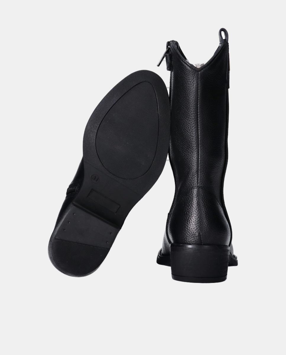 Botas Cowboy em Pele Tommy Hilfiger Preto-3