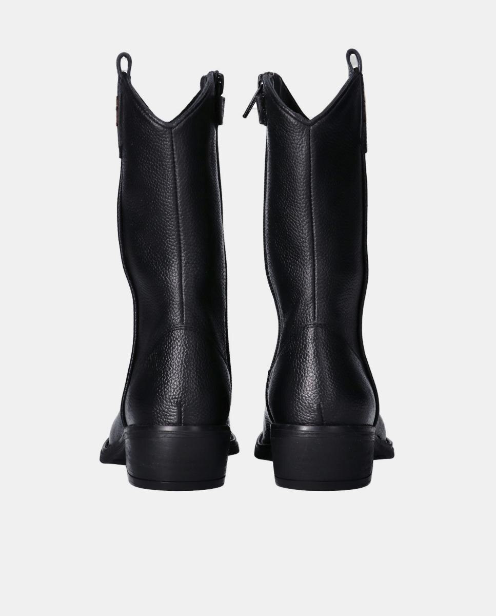 Botas Cowboy em Pele Tommy Hilfiger Preto-4