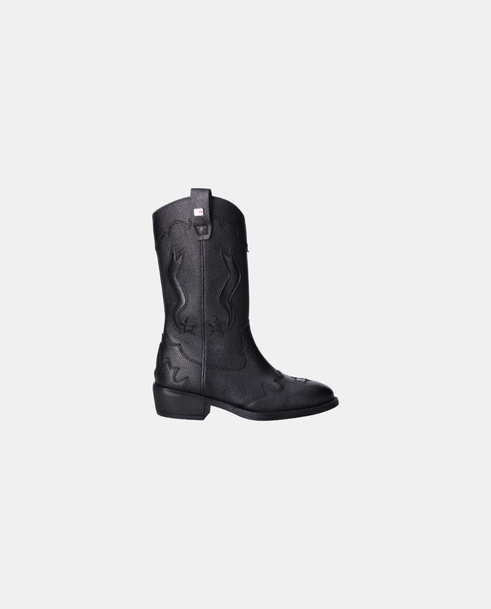 Bota cowboy de niña alta de tommy hilfiger - Negro Negro-1