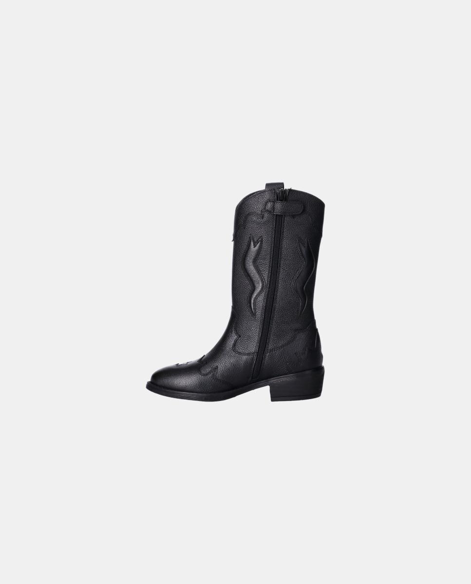 Bota cowboy de niña alta de tommy hilfiger - Negro Negro-3