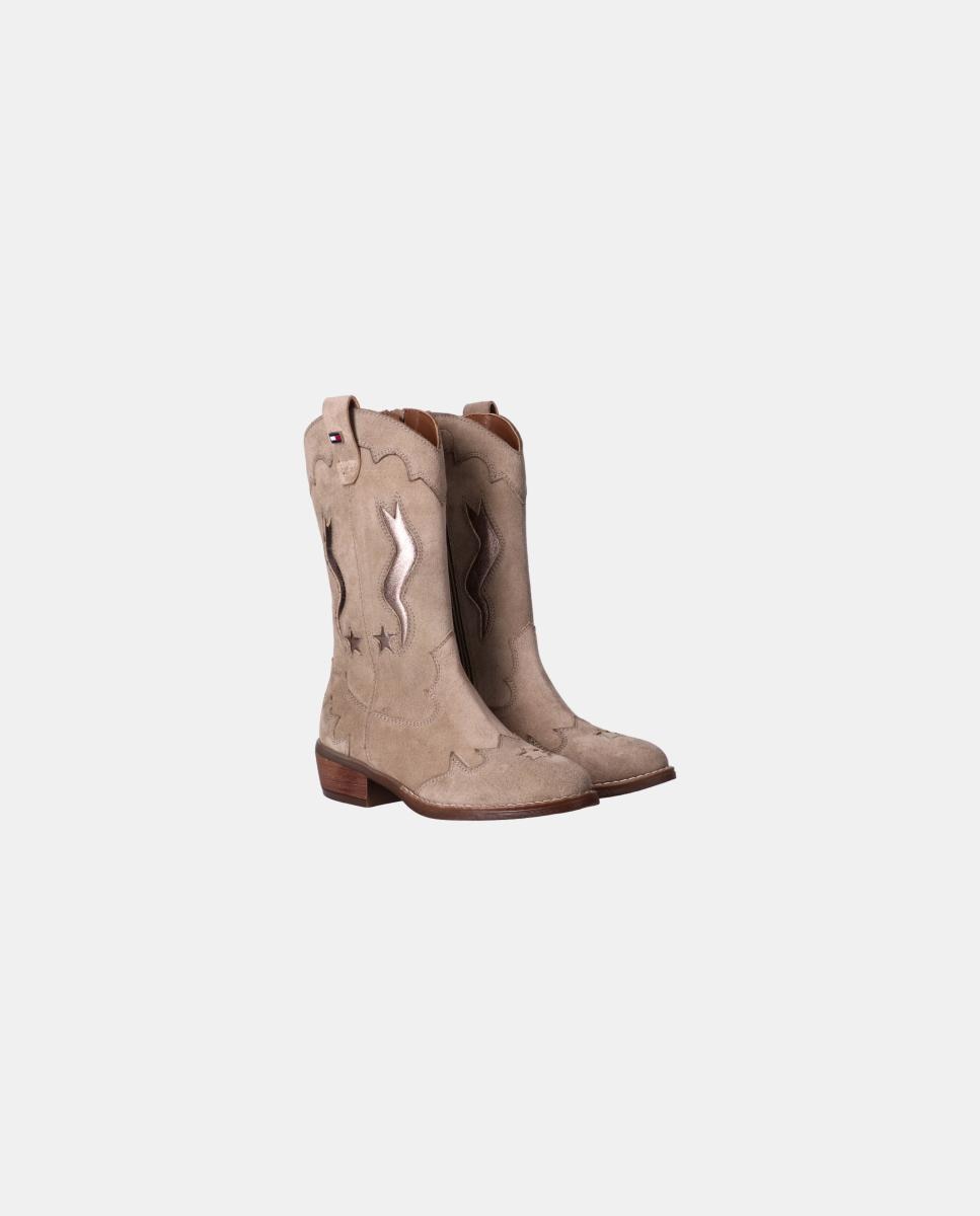 Bota cowboy de niña alta de tommy hilfiger - Rosa Rosa-2