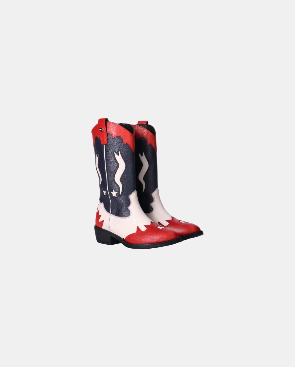 Bota cowboy de niña alta de tommy hilfiger - Azul marino Azul marino-2