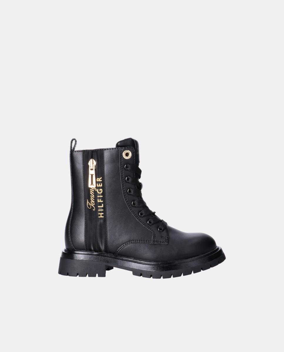 Imagen 0 de Bota de niña militar con cremallera de tommy hilfiger Negro