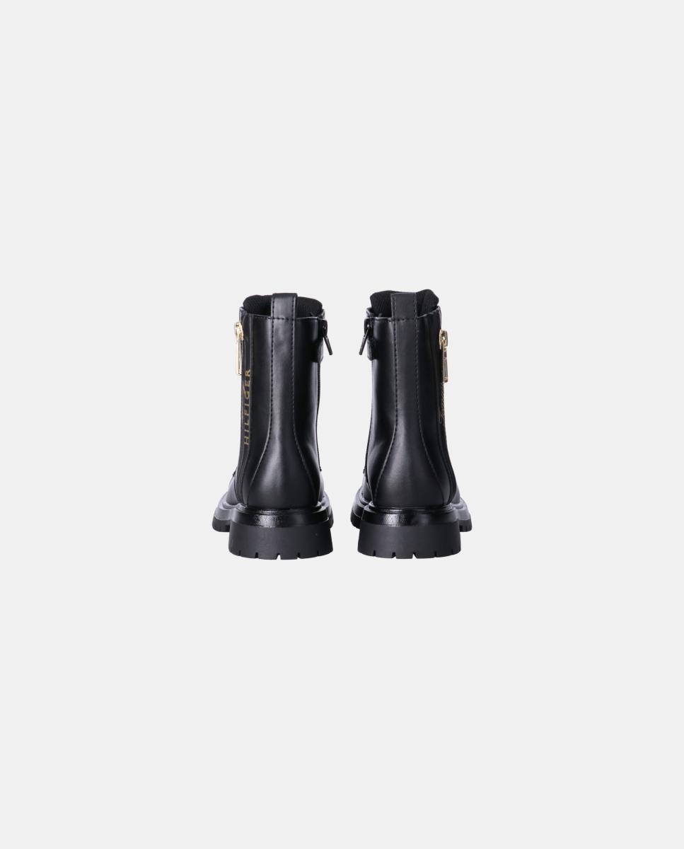 Bota de niña militar con cremallera de tommy hilfiger - Negro Negro-4