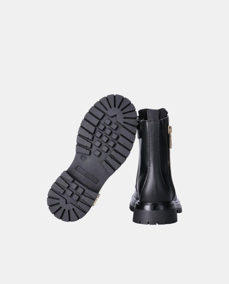 Bota de niña militar con cremallera de tommy hilfiger - Negro Negro-5