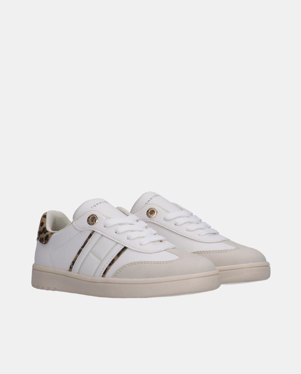 Sapatilhas com Animal Print Branco-2