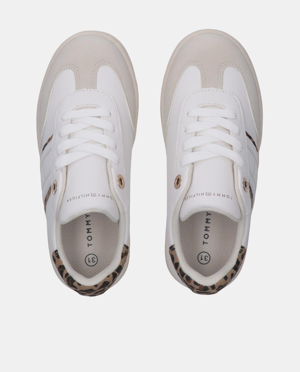 Sapatilhas com Animal Print Branco-3