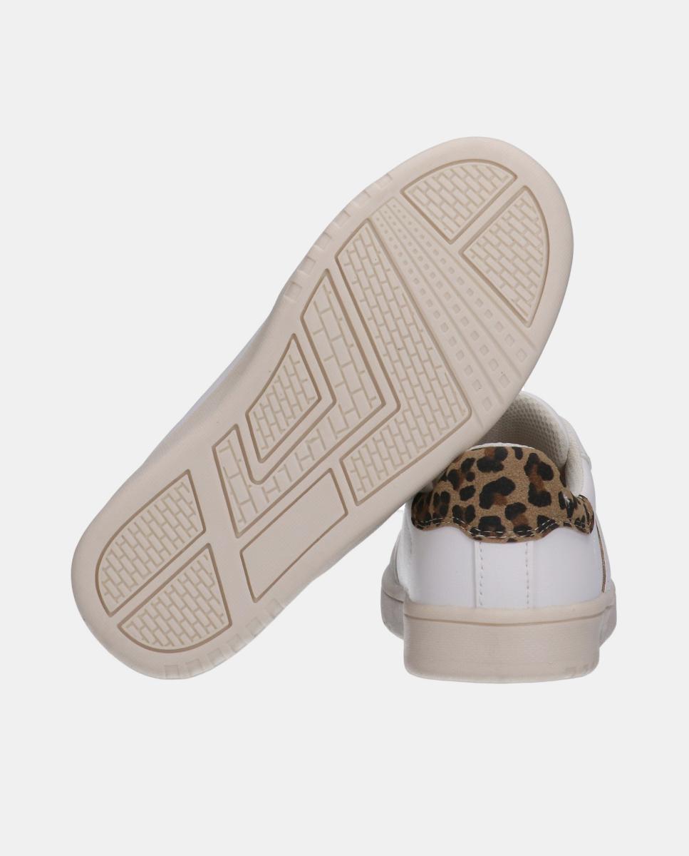 Sapatilhas com Animal Print Branco-4
