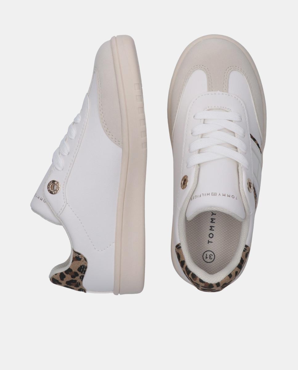 Sapatilhas com Animal Print Branco-5