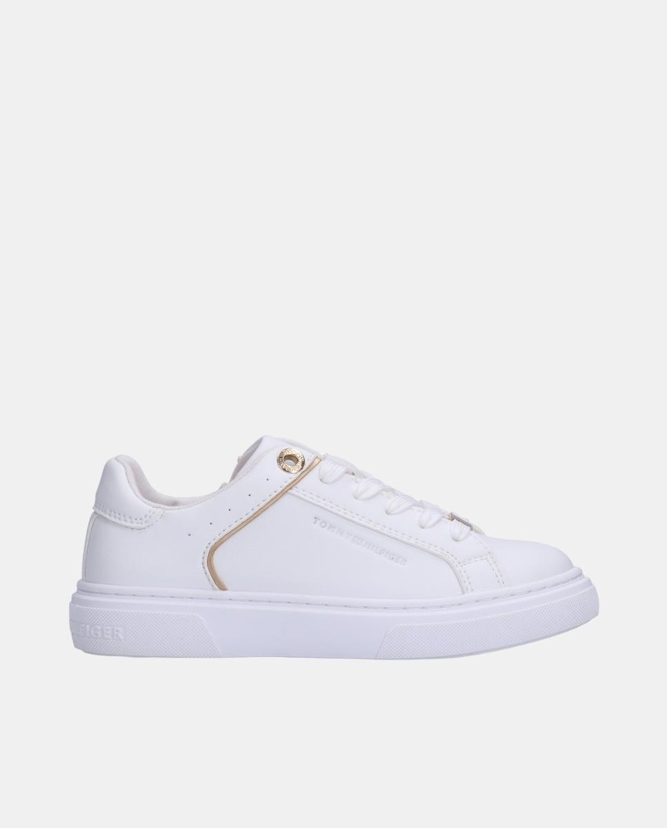 Sapatilhas com Detalhes Metalizados Branco-1