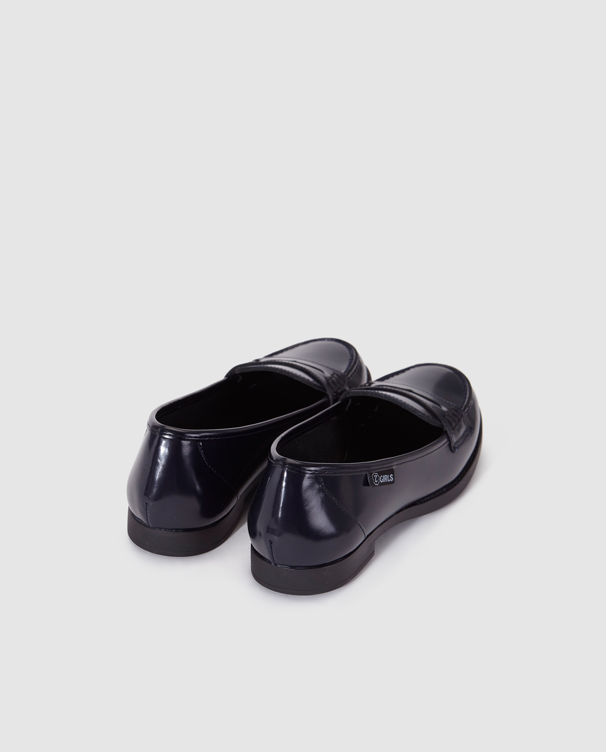 Mocassins de menina Zgirls de pele azuis Azul-marinho-3