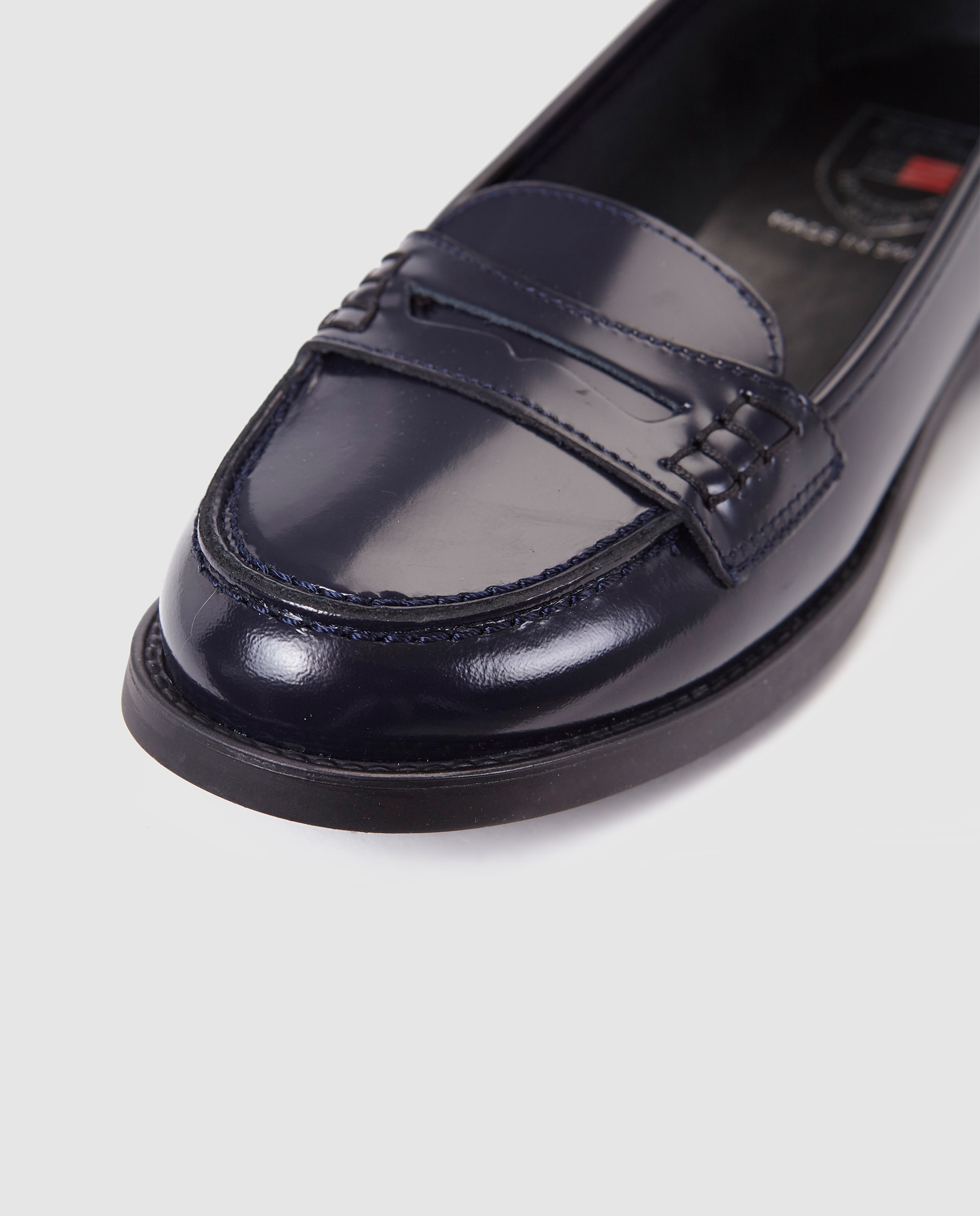 Mocassins de menina Zgirls de pele azuis Azul-marinho-5