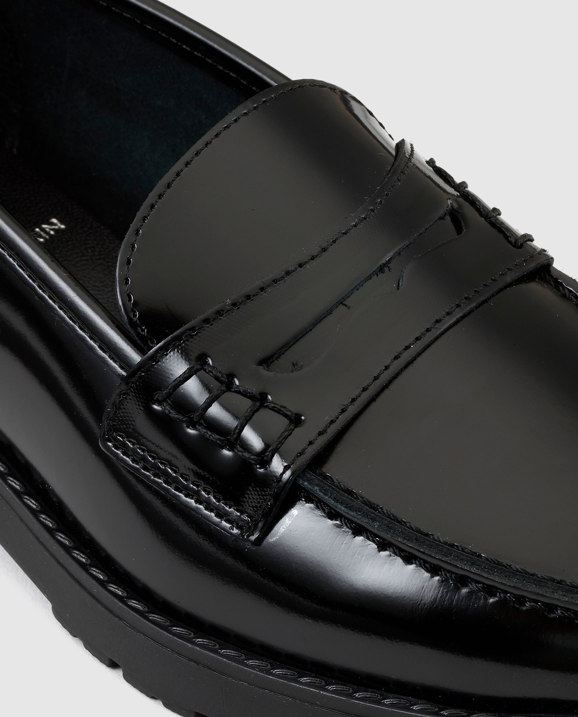 Mocassins de menina Zgirls de pele em preto Preto-5