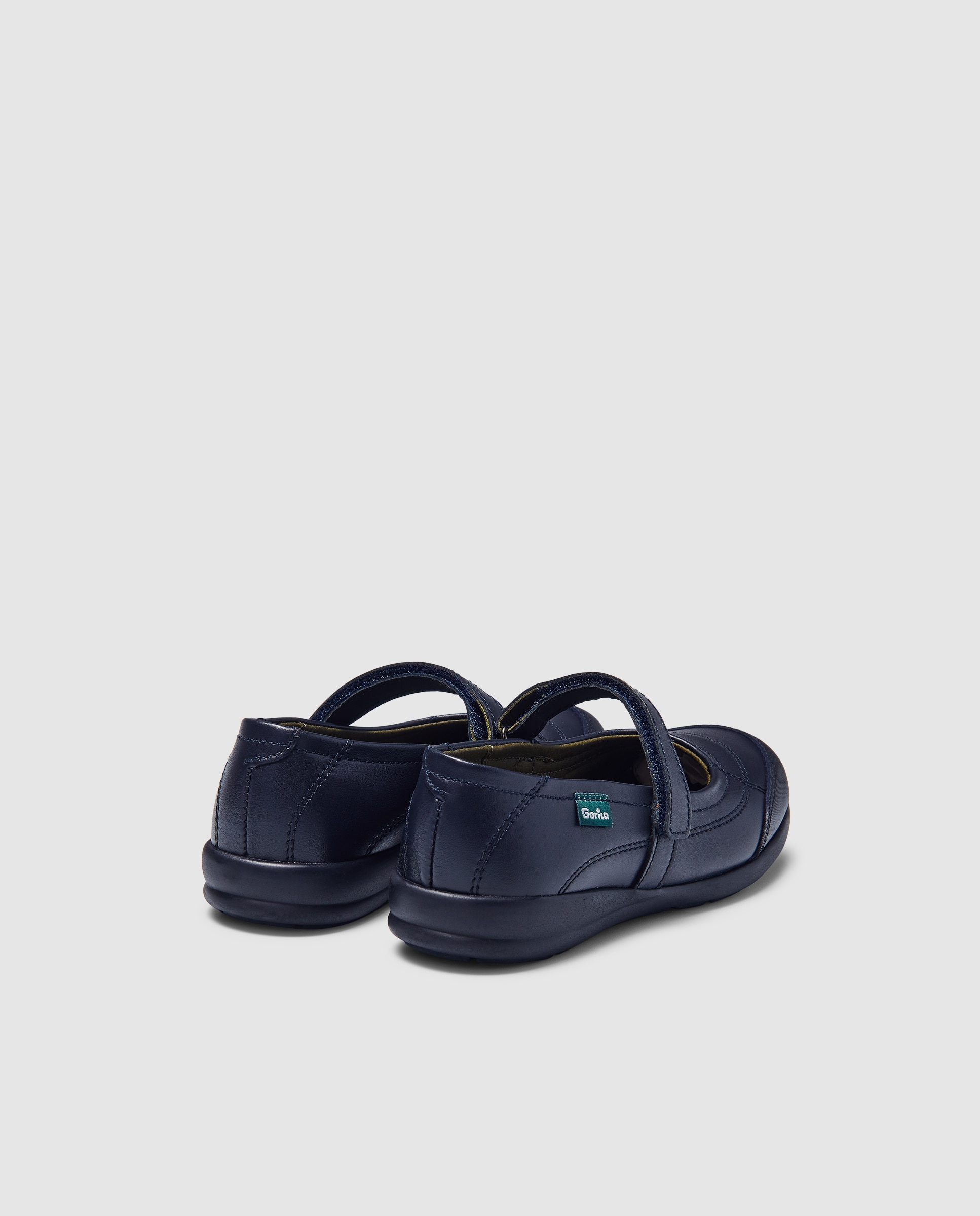 Sapatos de presilha em pele com fecho aderente Gorila Azul-marinho-3