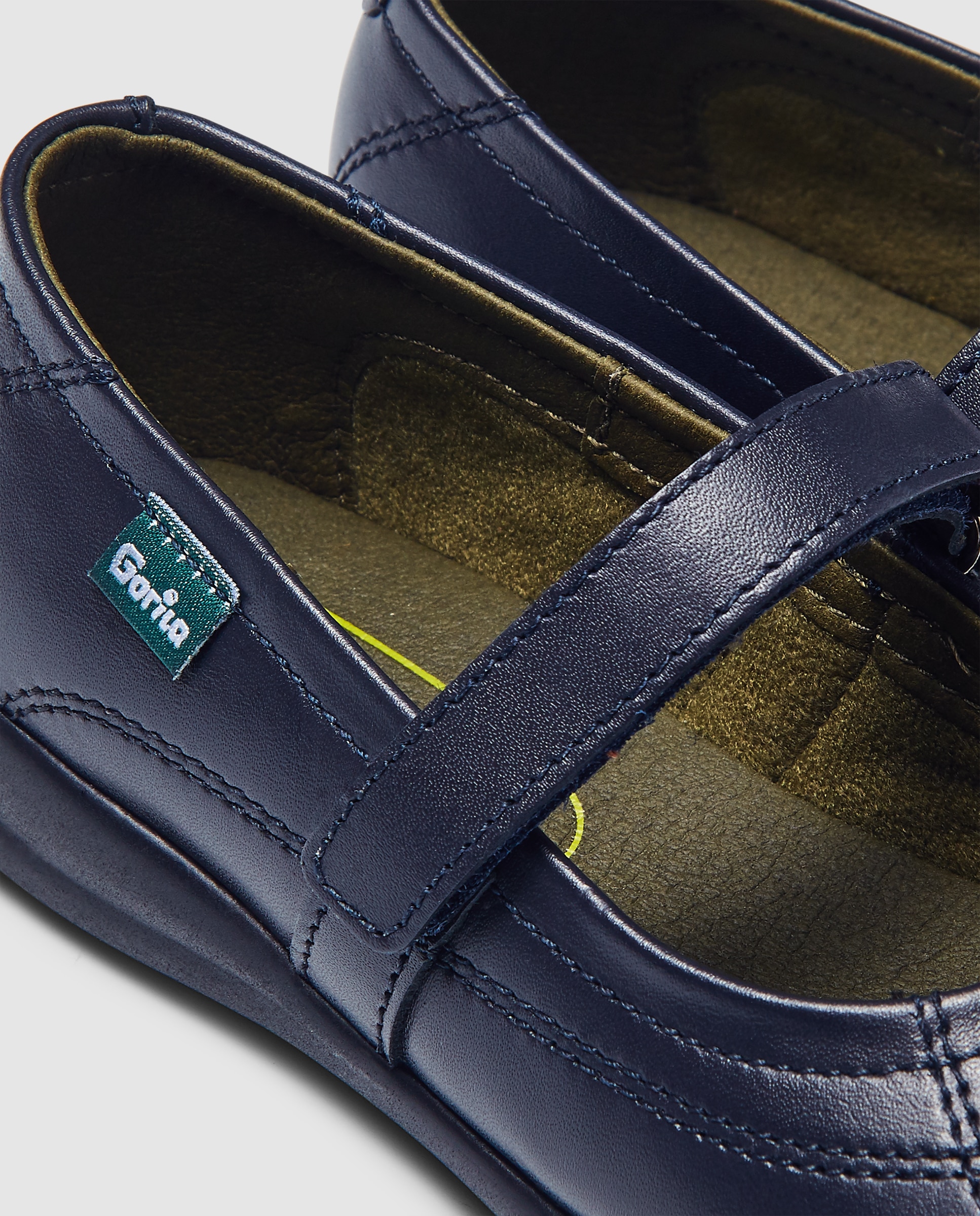 Sapatos de presilha em pele com fecho aderente Gorila Azul-marinho-5