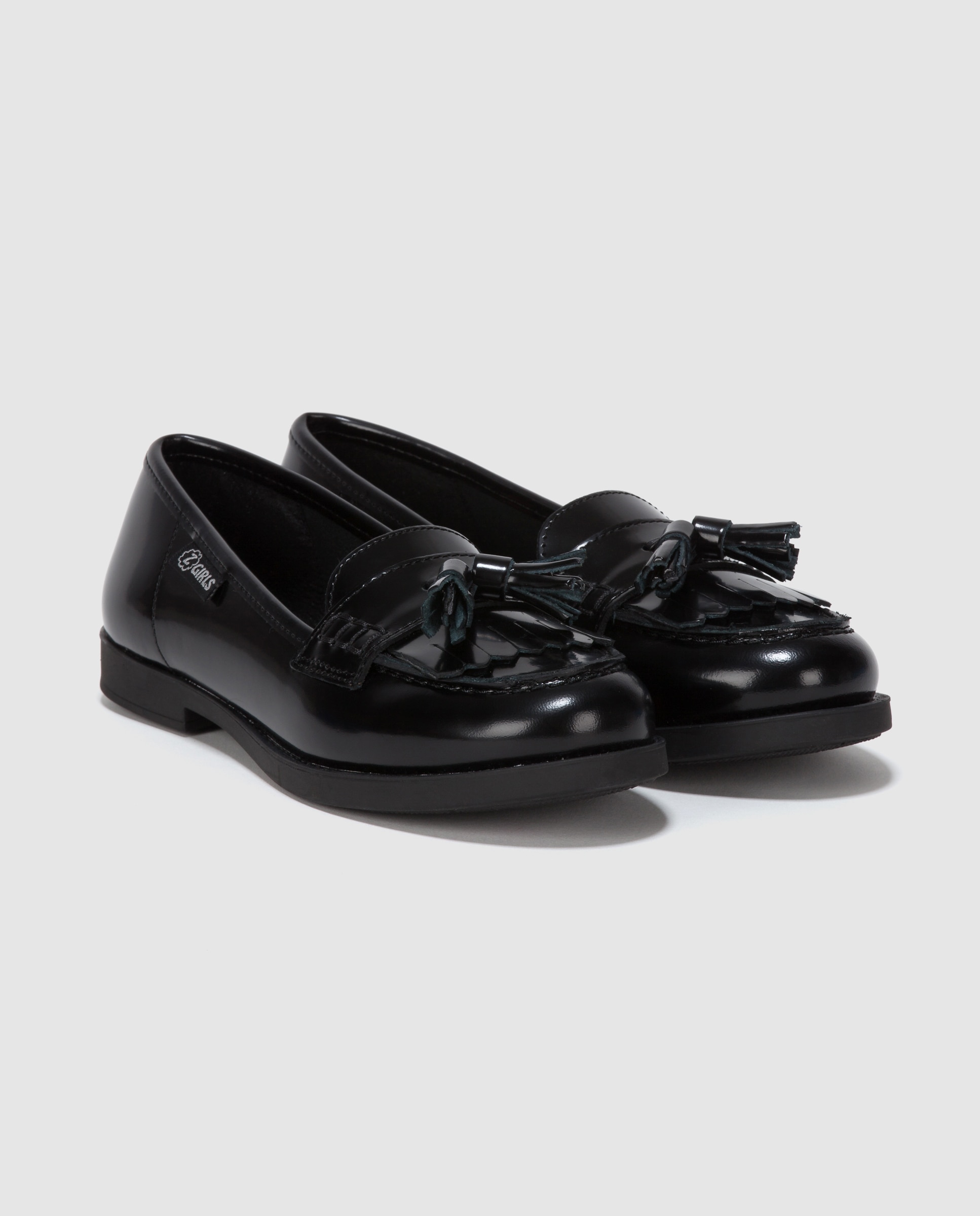 Mocassins de mulher Zgirls em pele pretos com adornos Preto-2