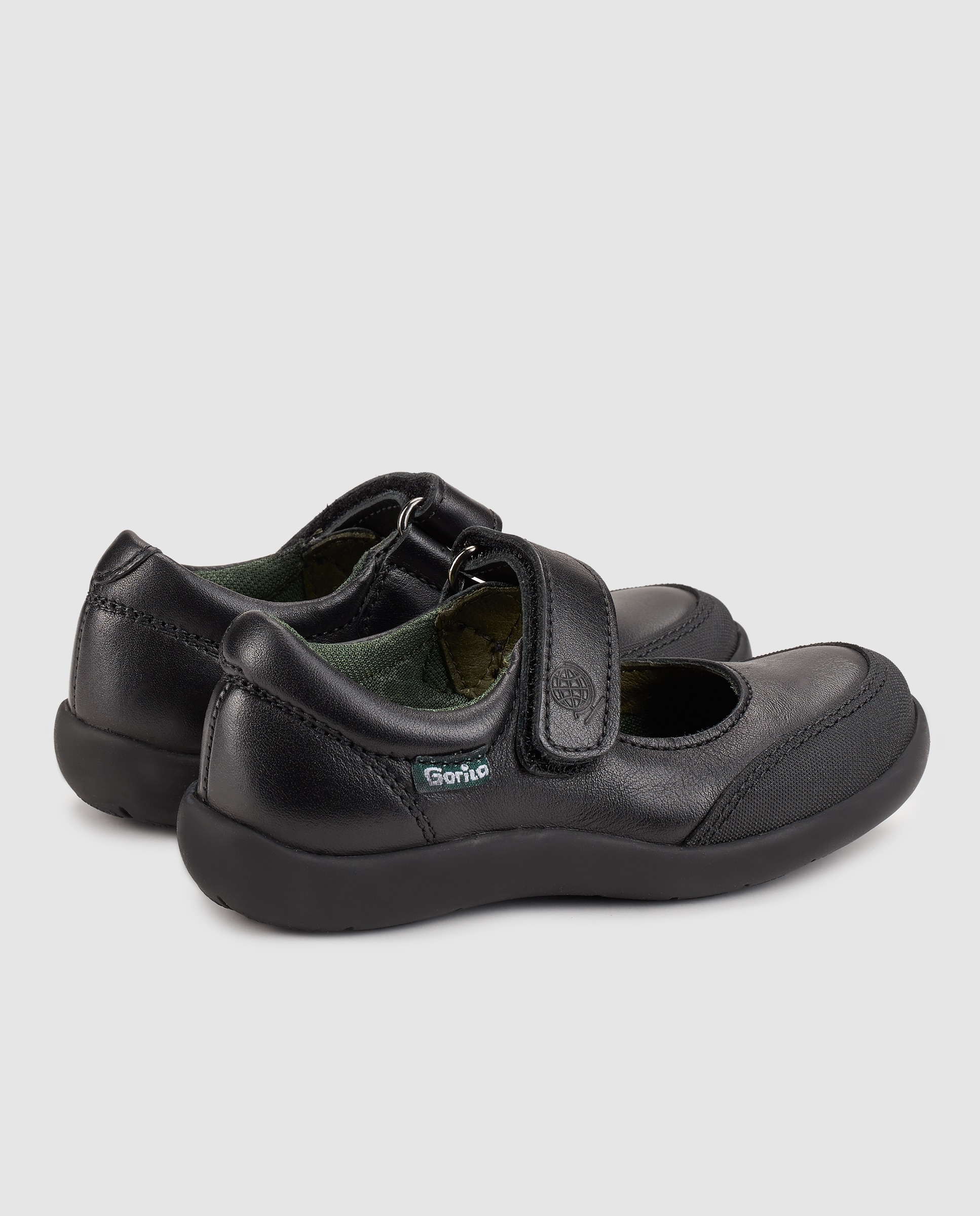 Sapatos de presilha escolares castanhos com fecho aderente Gorila Castanho-3