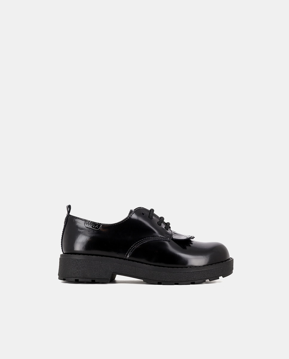Imagem 0 de Sapatos de atacadores de menina Paola pretos em pele