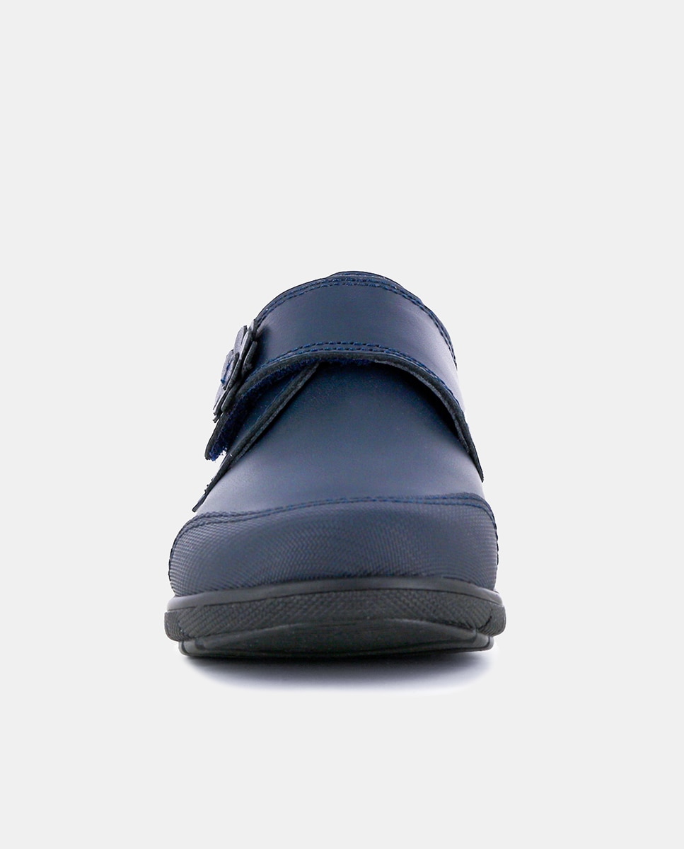 Sapatos de Pele com Biqueira Reforçada e Fecho Aderente - Azul-Marinho Pablosky Azul-marinho-2