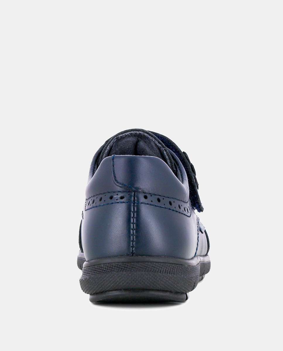 Sapatos de Pele com Biqueira Reforçada e Fecho Aderente - Azul-Marinho Pablosky Azul-marinho-3
