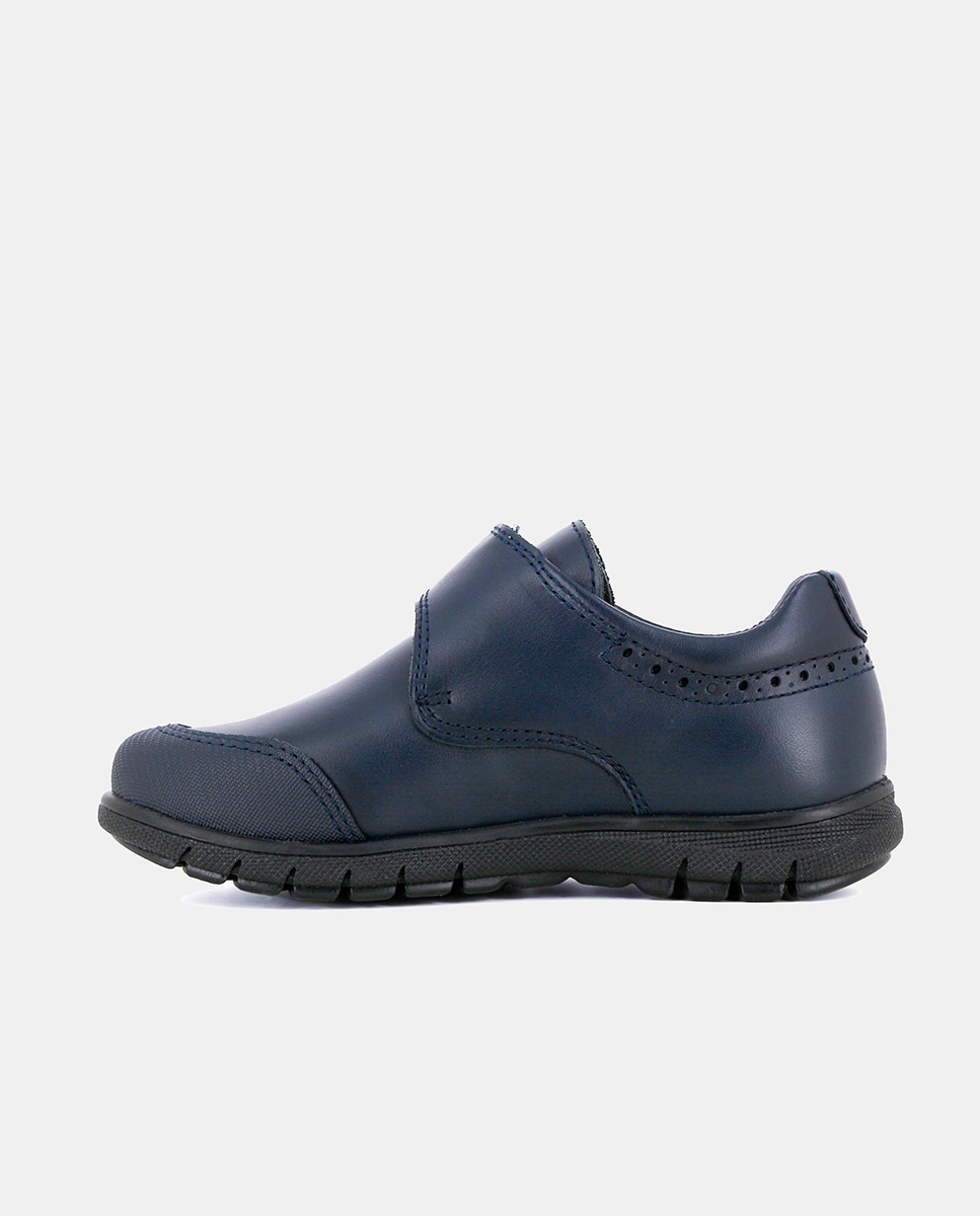 Sapatos de Pele com Biqueira Reforçada e Fecho Aderente - Azul-Marinho Pablosky Azul-marinho-4