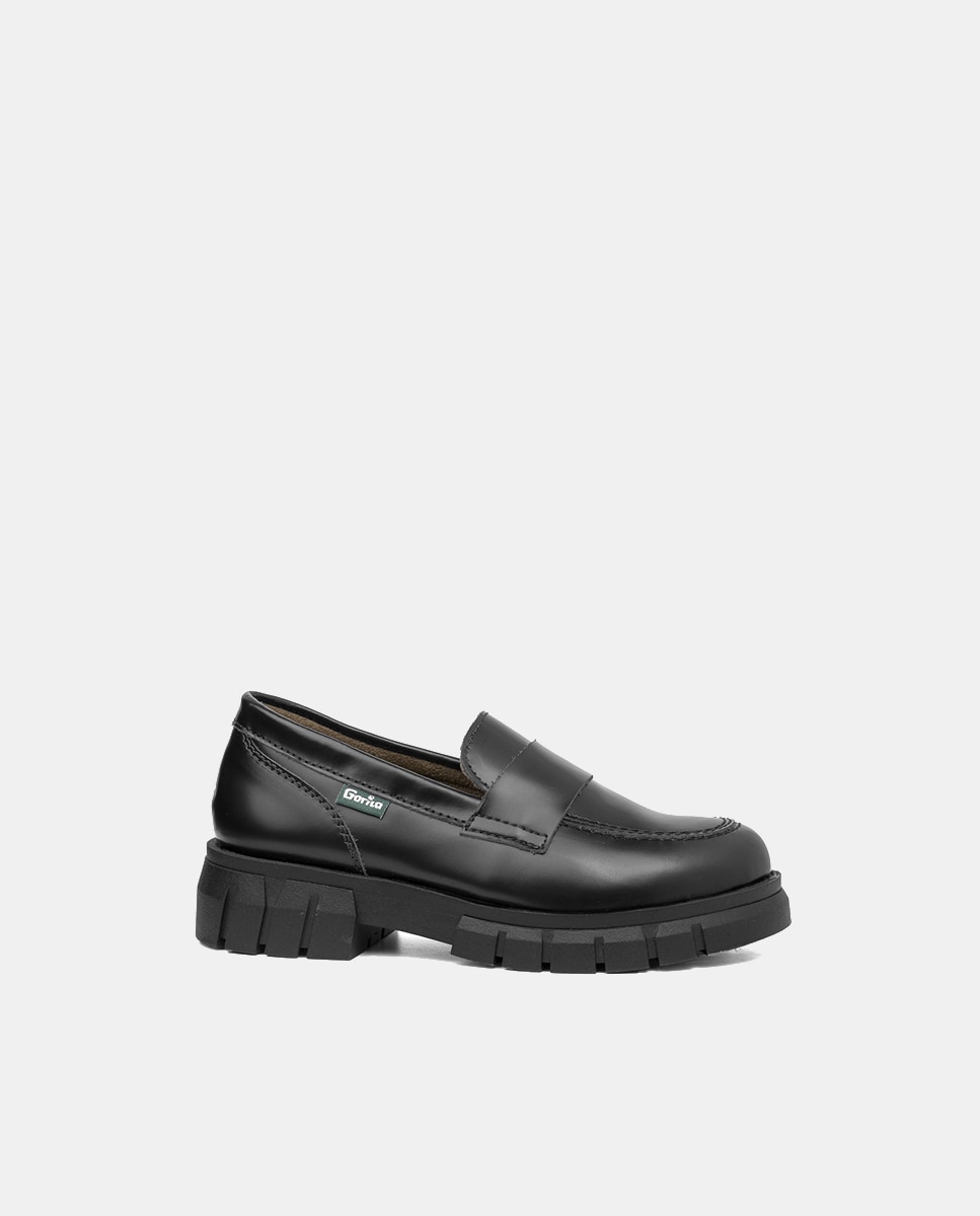 Imagem 0 de Mocassins de Pele com Adorno de Travessão - Preto