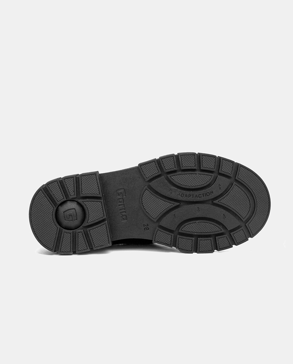 Zapatos de niña en de piel con cierre de cordones - Gorila - Negro Negro-3