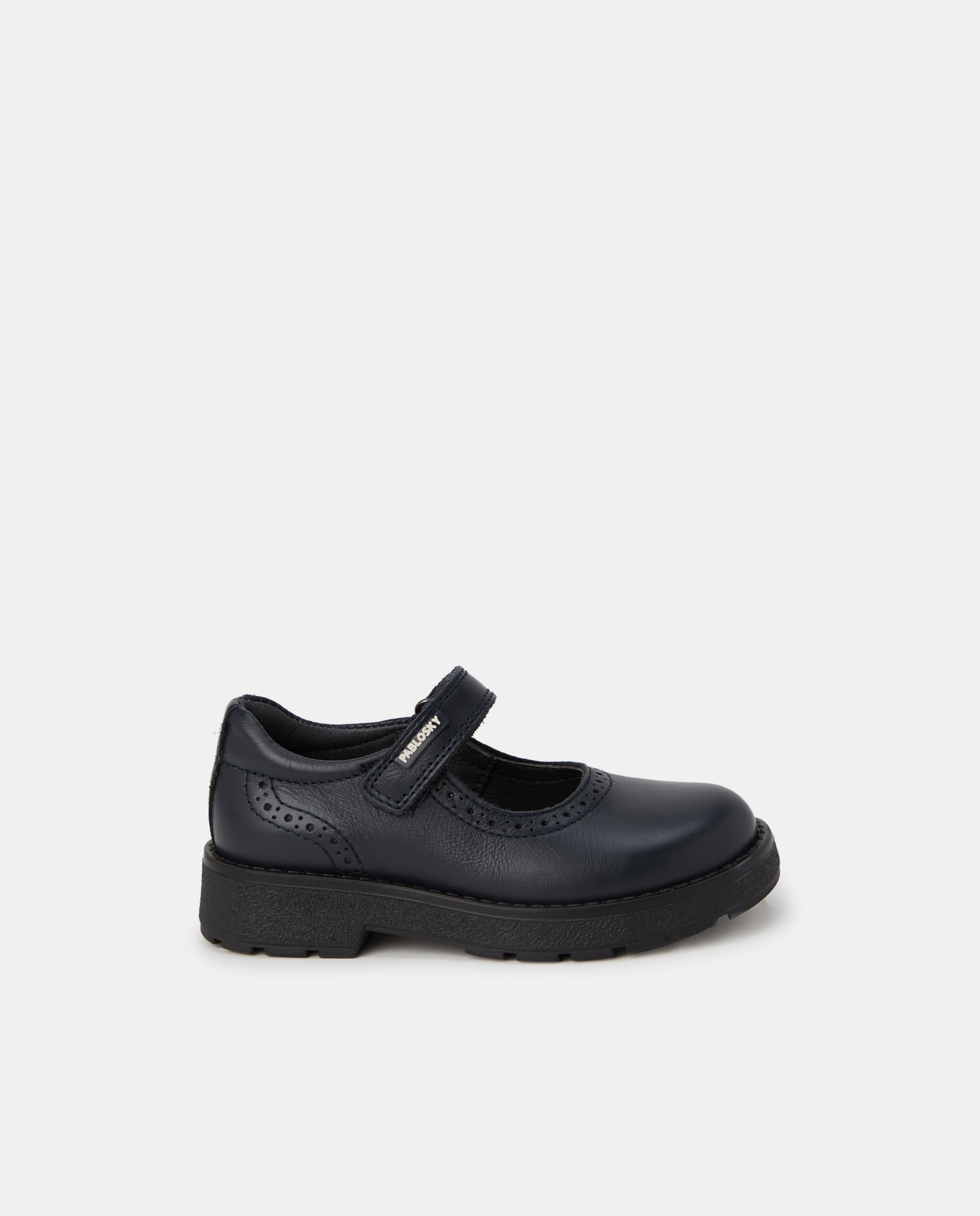 Imagem 0 de Sapatos de presilha azul-marinho com fecho aderente