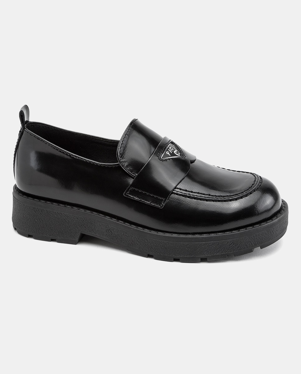 Mocassins em pele pretos Paola Preto-3