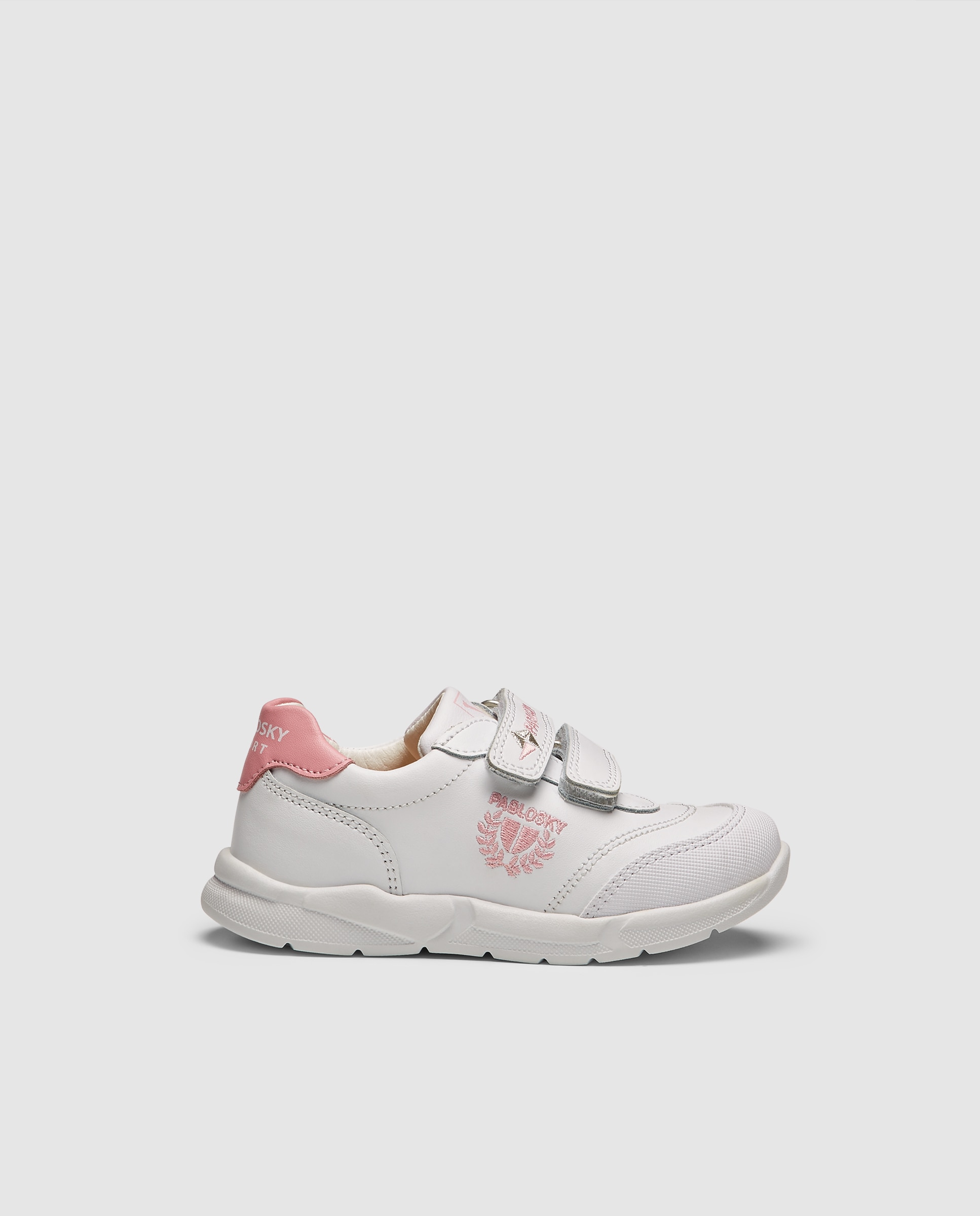 Sapatilhas desportivas brancas com fecho aderente duplo Branco-1